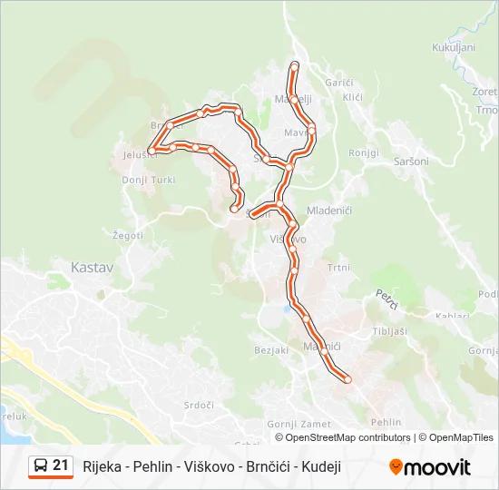 21 Bus Line Map
