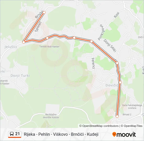 21 Bus Line Map