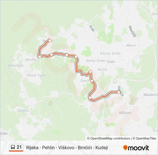 21 Bus Line Map