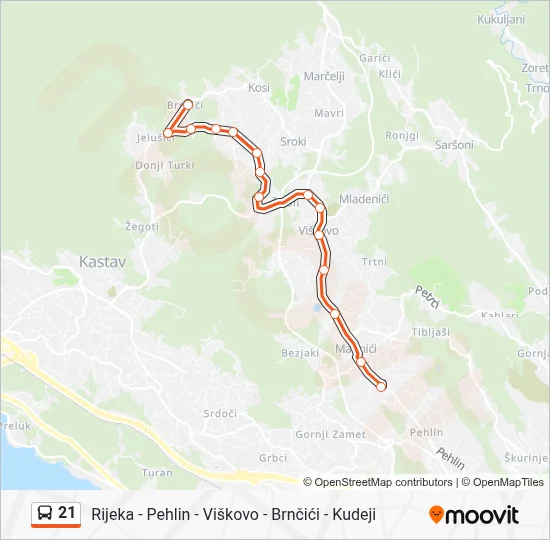 21 Bus Line Map