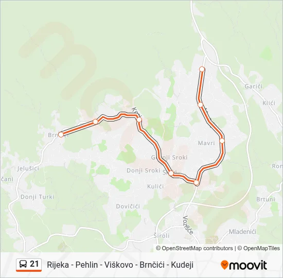 21 Bus Line Map