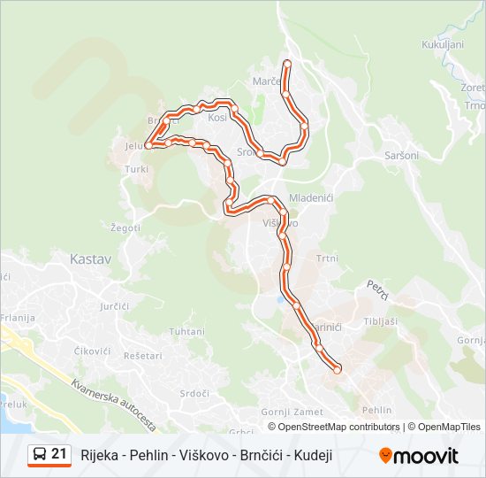 21 autobus karta linije