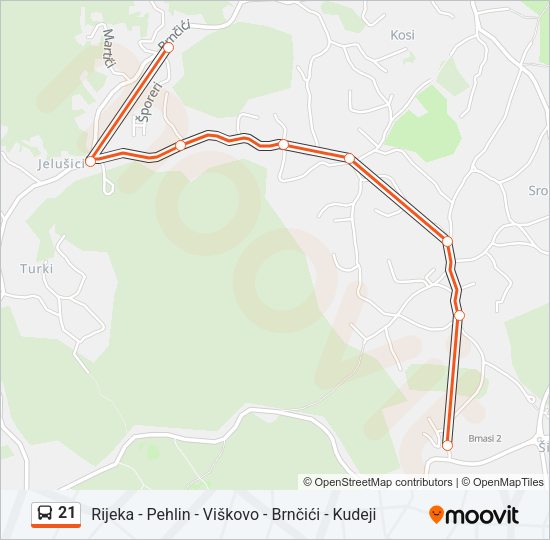 21 Bus Line Map