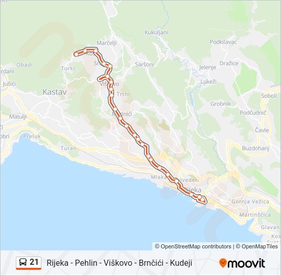 21 Bus Line Map