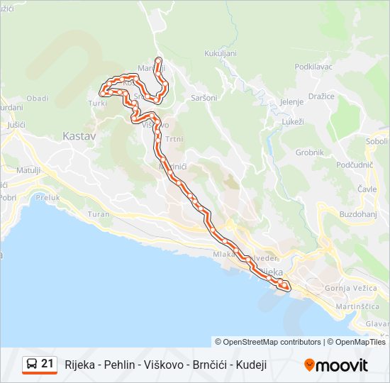 21 Bus Line Map