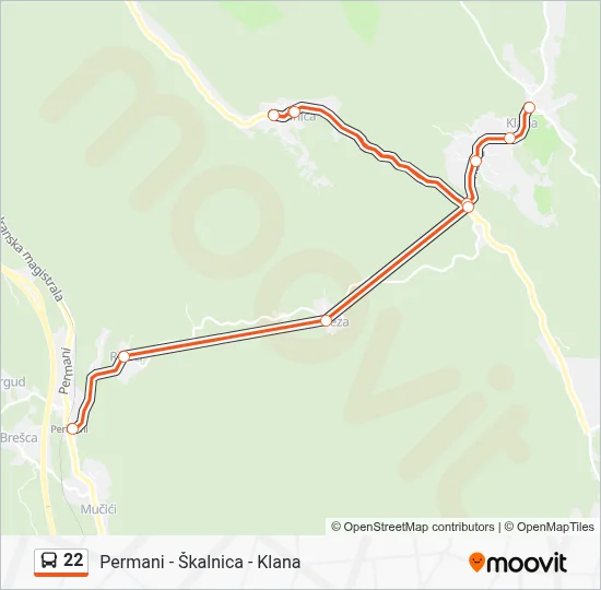 22 Bus Line Map