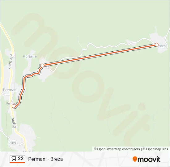 22 autobus karta linije