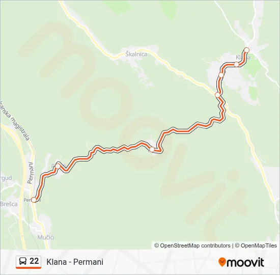 22 Bus Line Map