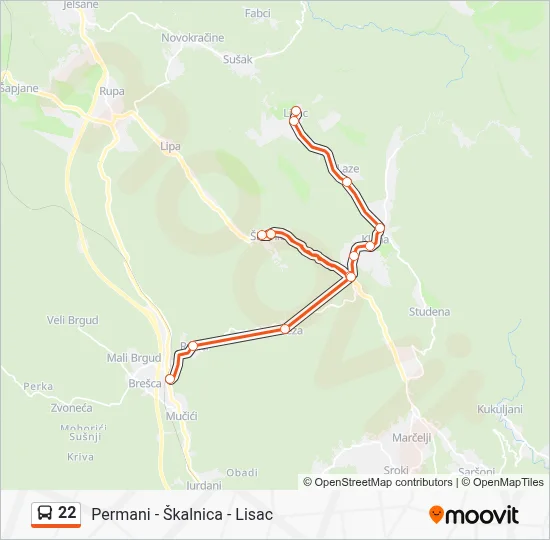 22 Bus Line Map