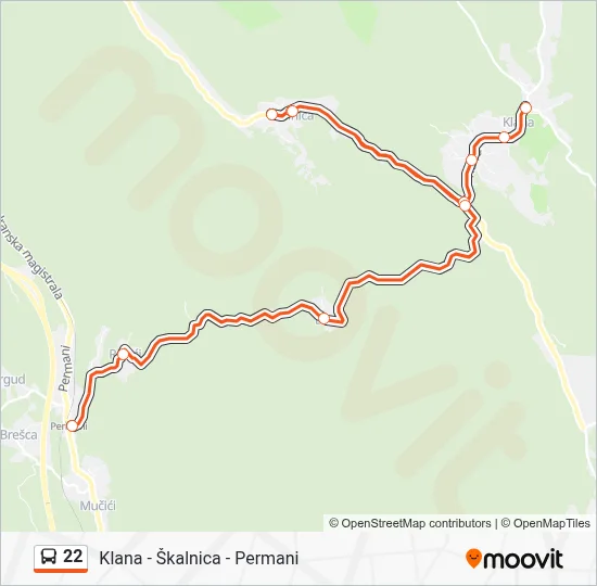 22 autobus karta linije