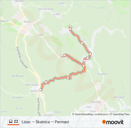 22 Bus Line Map