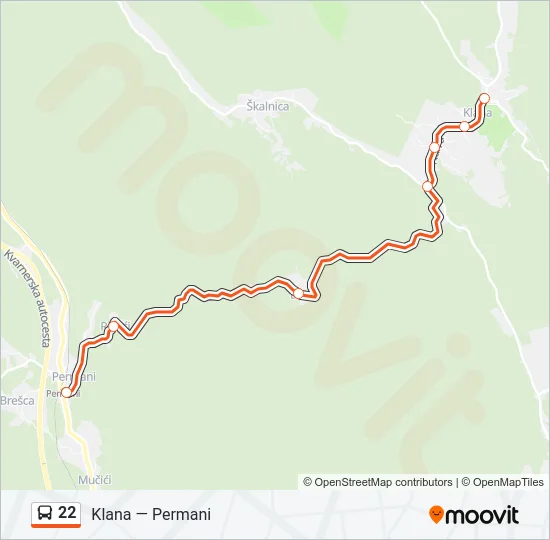 22 Bus Line Map