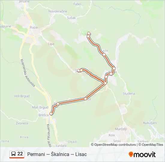 22 Bus Line Map