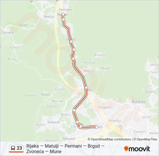23 Bus Line Map