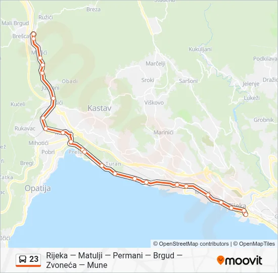 23 Bus Line Map