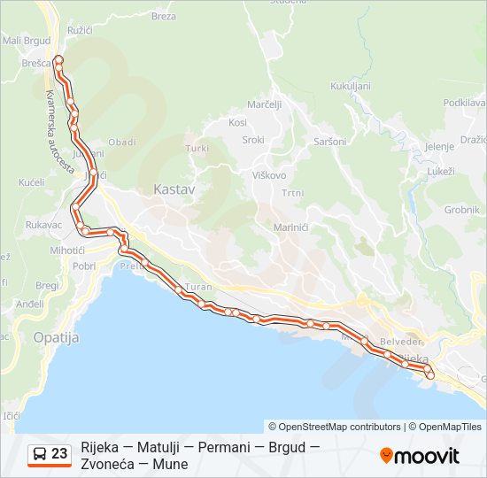 23 Bus Line Map