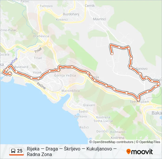 25 Bus Line Map