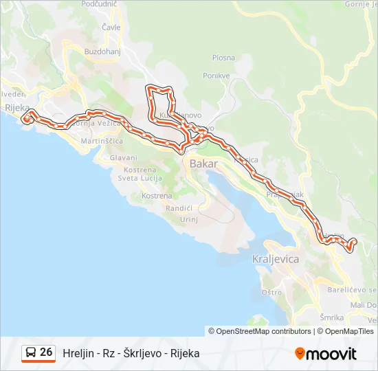 26 Bus Line Map