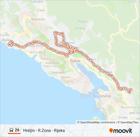 26 Bus Line Map