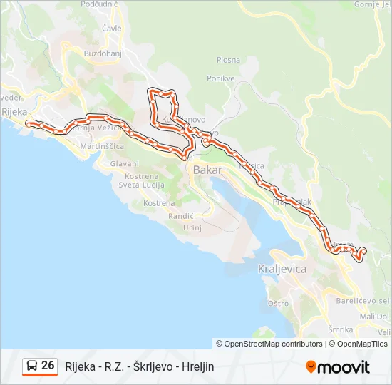 26 Bus Line Map