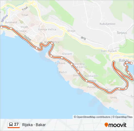 27 Bus Line Map