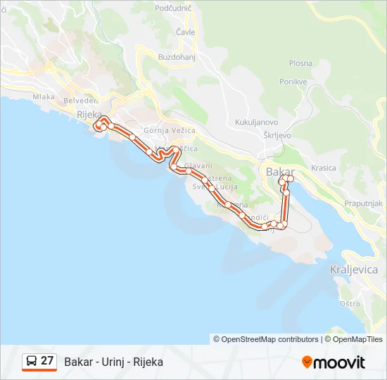 27 Bus Line Map