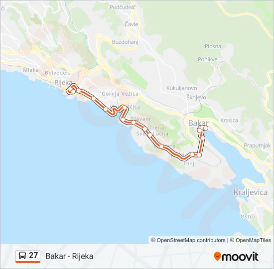 27 Bus Line Map