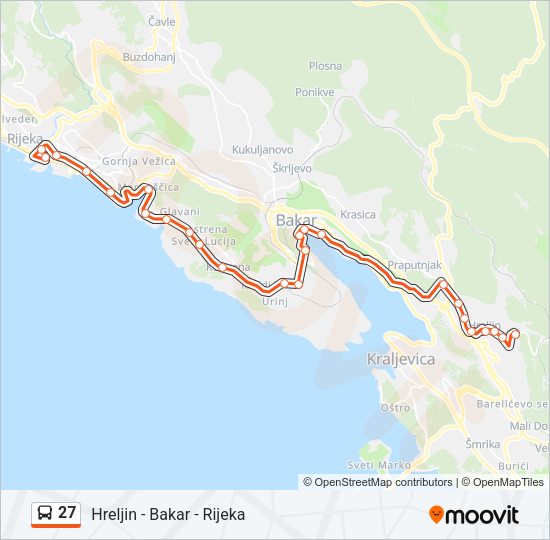 27 Bus Line Map