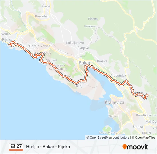 27 Bus Line Map