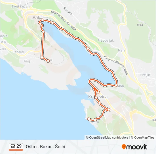 29 Bus Line Map