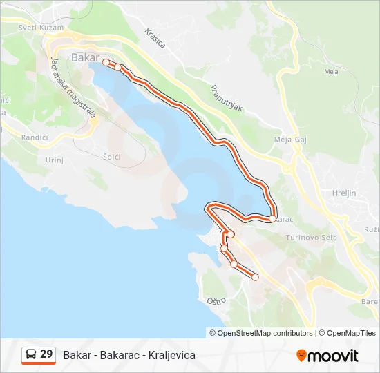 29 Bus Line Map