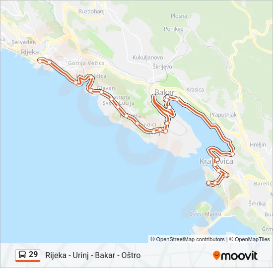 29 Bus Line Map