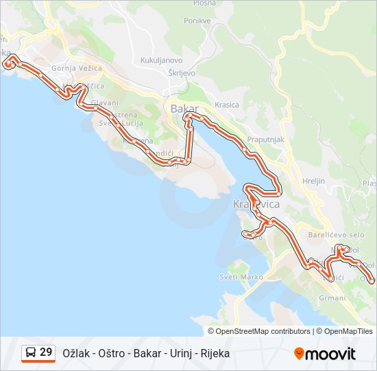29 Bus Line Map