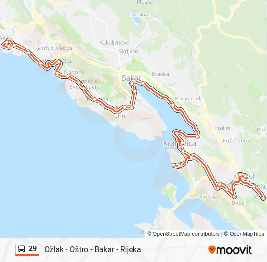 29 Bus Line Map