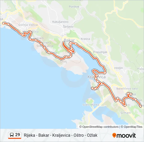 29 Bus Line Map