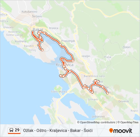 29 Bus Line Map