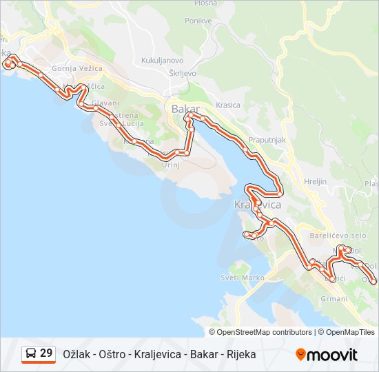 29 Bus Line Map