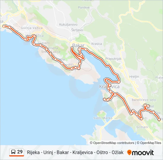 29 Bus Line Map