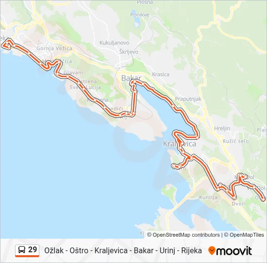 29 Bus Line Map