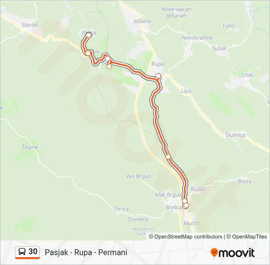 30 Bus Line Map