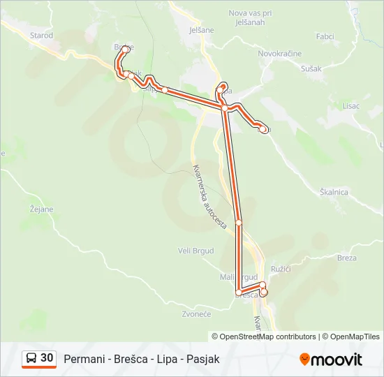 30 Bus Line Map