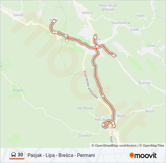 30 Bus Line Map