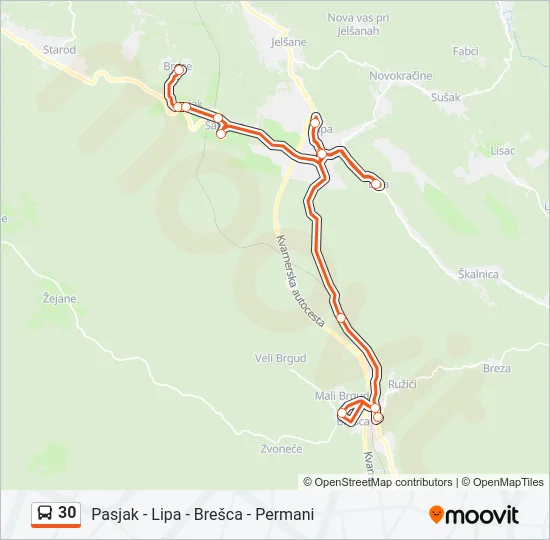 30 Bus Line Map