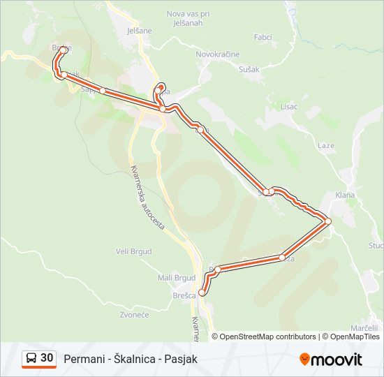 30 Bus Line Map