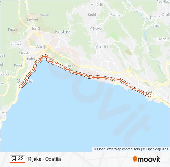 32 autobus karta linije