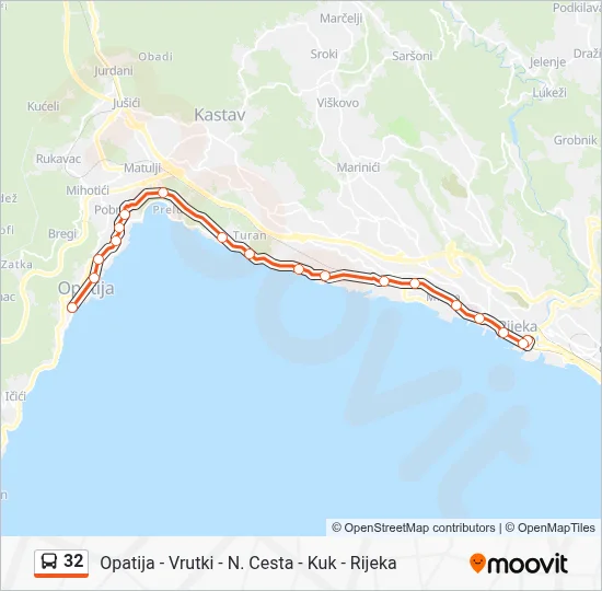 32 Bus Line Map