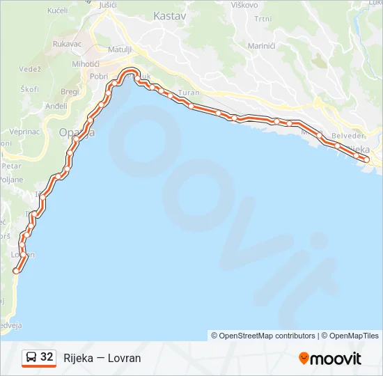 32 Bus Line Map
