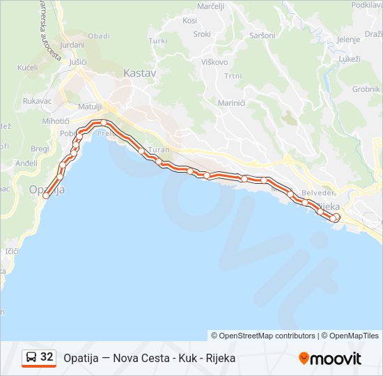 32 Bus Line Map