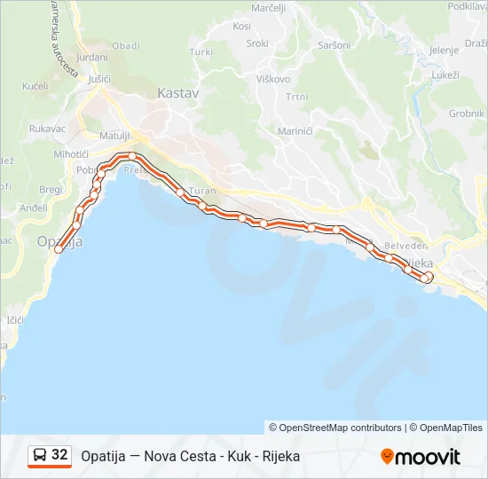 32 Bus Line Map