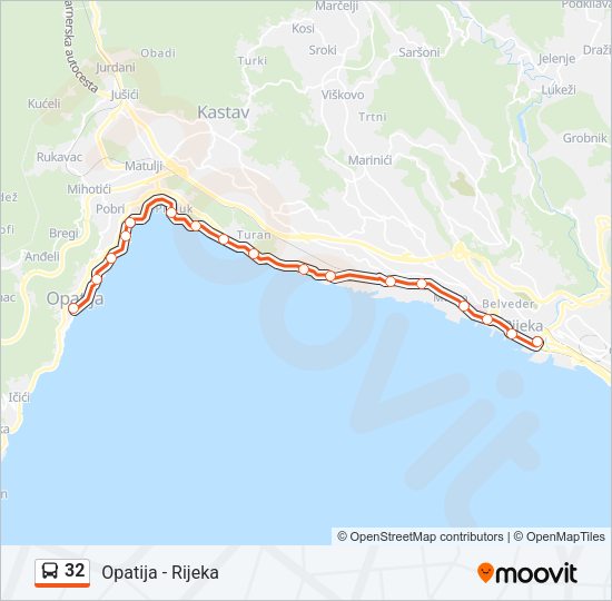 32 Bus Line Map